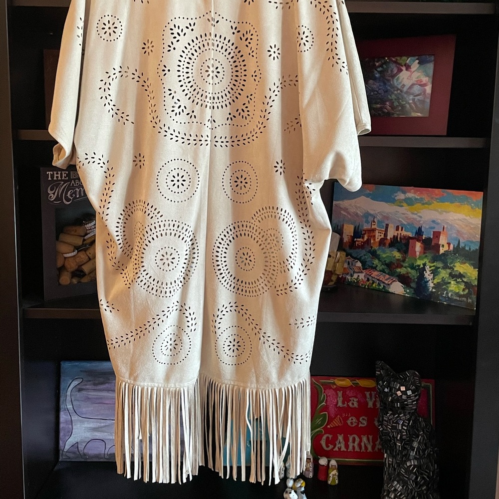 Alya Boho Fringe Open Cardigan, Medium - Picture 3 of 14